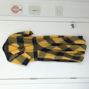 50sVINTAGE yellow plaid dress